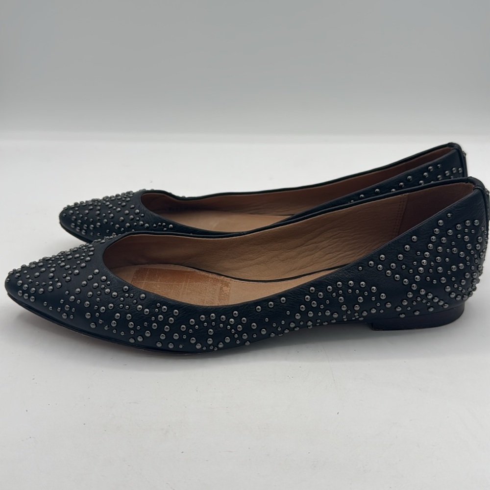 Coach Rory Black Studded Leather Ballet Flats 5.5 - Picture 2 of 5